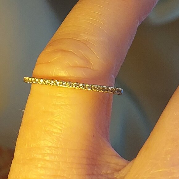 Silver Diamond Pave Ring - Picture 1 of 2
